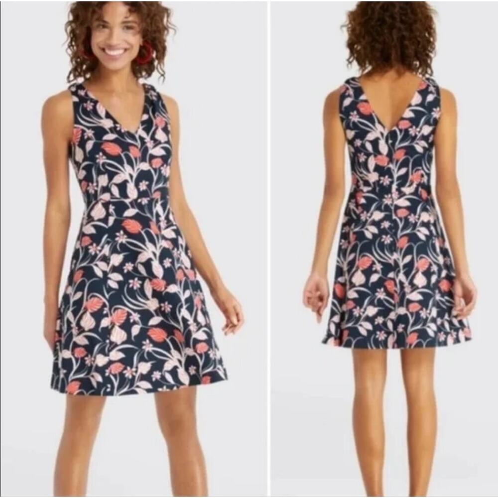 Draper James Knot Shoulder Dress Color Nassau Navy Size 4